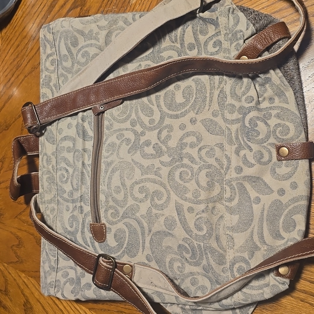 Myra Bag Stylish Gray Patterned Backpack Bag - image 2